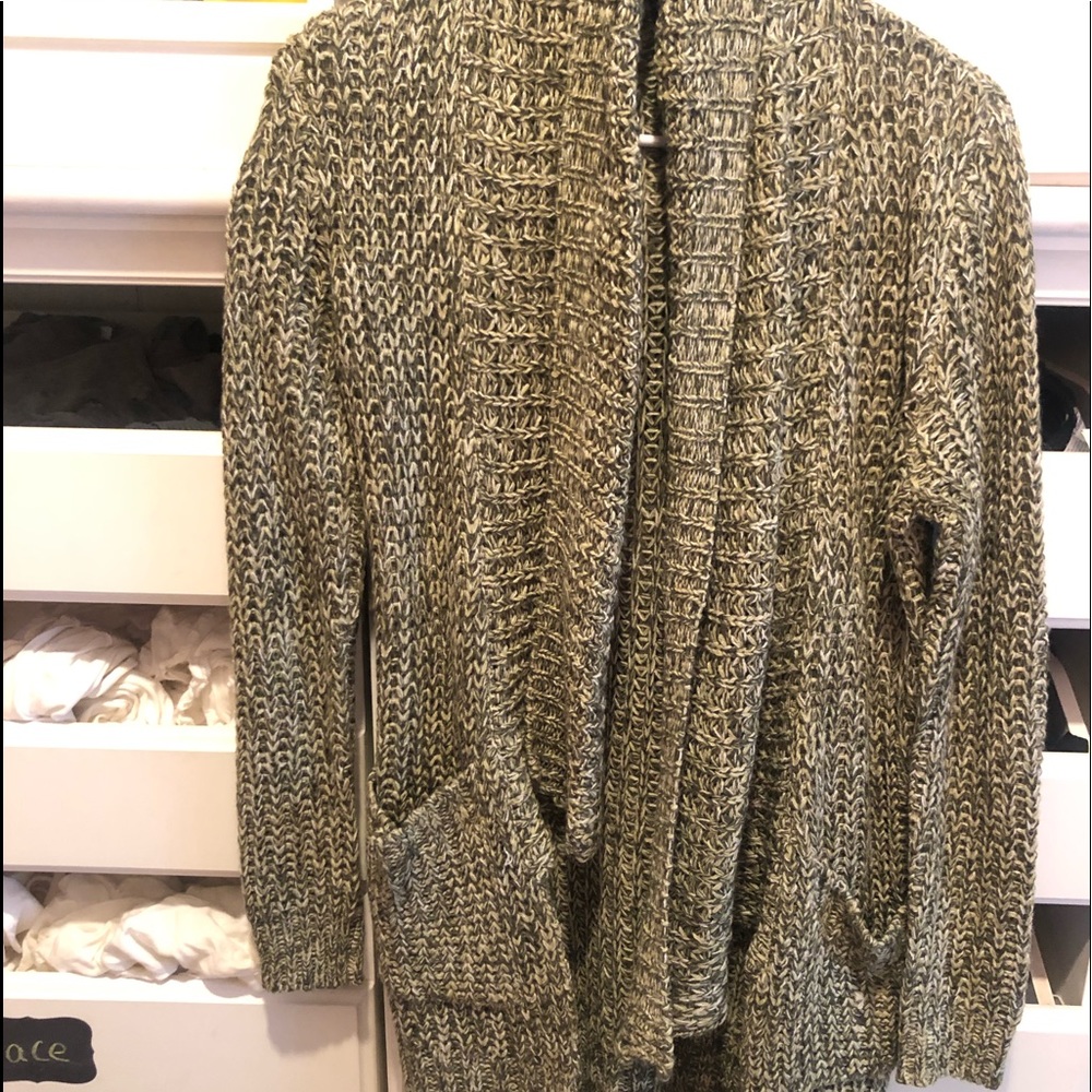 Long green cardigan xs